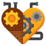 A heart made of steampunk gears and copper