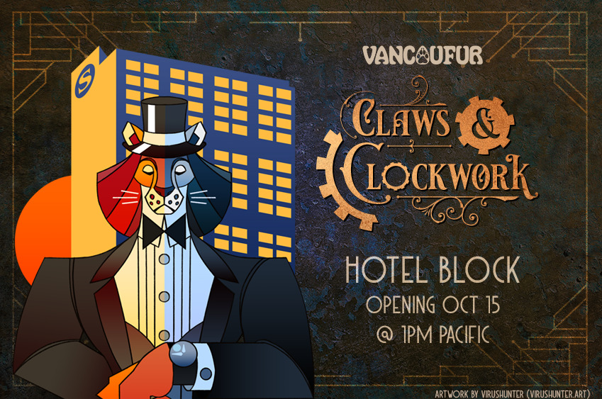 A banner announcing our hotel block is opening October 15th at 1PM Pacific